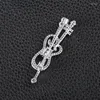 Broschen Bling Kupfer Hohl Gitarre Zirkon Pins Messing Für Frauen Mädchen Musik-Liebhaber Kleid Mantel Party Schmuck Festival Geschenk