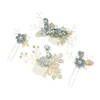 Collier boucles d'oreilles ensemble SLBRIDAL fait à la main femmes filles fleurs artificielles perles peigne à cheveux épingle mariée mariage coiffure bijoux accessoires