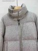 Damen Daunenparkas Winter L*P Neue Daunenjacke Damen vielseitiger Stehkragen Wolle gestrickter warmer Mantel L231129