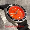 Montres-bracelets Tandorio 41MM Titanium Watch Diver 200M Étanche NH35A Automatique Hommes Cadran Orange Verre Saphir Lumineux Bracelet Caoutchouc