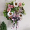 Fiori decorativi Ghirlanda di Natale Ghirlande di fiori artificiali per porte Natale stagionale Decorazione della casa Ghirlanda rosa Archi per auto invernali 1pz