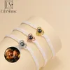 Bracelets de charme Bracelet tressé EthShine S925 personnalisé coeur Po Bracelet personnalisé Projection Bracelet commémoratif anniversaire cadeau de noël 231128