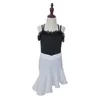 Vêtements de scène enfants enfant filles robe de danse latine frange vêtements Salsa Costume noir rouge salle de bal Tango robes à vendre 170 cm