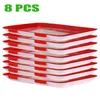 Organisatie 8pcs Food Tray Creative Food Preservation Tray Kitchen Food Storage Trade houden voedsel verse organisator herbruikbare serveerbakken