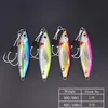 CASTFUN 40g 60g 80g 100g 4 PC / lote Iscas de pesca marítima brilho lento jigging fundição gabarito de metal com gancho de pesca iscas artificiais T200270b