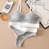 Set sexy Reggiseni senza cuciture Reggiseno sportivo e mutandine Scava fuori la biancheria intima di cotone U Indietro Push Up Comfort Lingerie 231129