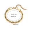 Vintage 8mm Coarse Twist Chain Gold Plated Stainless Steel Statement Necklace Jewelry