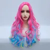 yielding New wig Girls' long hair Anime wig Curly hair Color trend wig