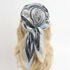 Scarves Female Silk Neck Scarf Letter D Print Square Hair Scarves Foulard Head Band Shawls And Wraps Neckerchief Bandana 7070cm J230428