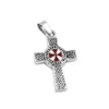 Mode celtique noeud croix rouge pendentif en acier inoxydable bijoux templier armure bouclier chevalier croix hommes pendentif en gros 241H