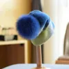 Beanie/Skull Caps Dubbelfärg REAL FOX FUR POMPOM HAT Luxury Quality Winter Hat For Women Fashion Thick Knitting Beanies Cap Warm Woolen Hat 231128