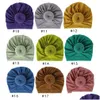 Hair Accessories Ladies Turban Bonnet Soild Color Cotton Top Knot Inner Hijab Caps African Twist Headwrap Women Head Wraps India Hat H Dhgws