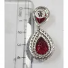 Ny trendig design 4.04 CTW Diamond White Gold Ruby Earring for Women Party and Wedding Wear från Indien