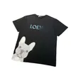 豪華なデザイナーの女性Tシャツを厳密に選択するLoeの漫画犬のプリントショートスリーフTシャツのINSピュアアウターウェアボトム