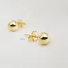 Mankiet uszy 14 -krotny złoto wypełnione małe kolczyki kulki Kolczyki Dainty Vintage dla kobiet prosty Waterproof Waterproof Jewelry 231129