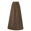 Skirts Autumn And Winter Corduroy Half Skirt Women's Mid Length Wrapped Hip Plus Velvet A-line