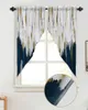 Curtain Blue Oil Painting Abstract Texture Curtains For Children's Bedroom Living Room Window Kitchen Triangular