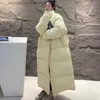 Piumino Parka da donna Piumino lungo da donna 2023 Nuovo inverno caldo e sciolto tinta unita trapunta grande piumino d'anatra bianco cappotto addensato L231129