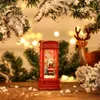 クリスマスツリーの装飾品で飾られた老人用のクリスマス電話ブースライトテーブル雪だるまの家の装飾アクセサリー