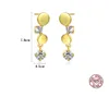 Neue Mode Zirkon Runde Spiegel Silber Stud Schmuck Europäischen Vergoldet High-End-Ohrringe für Frauen Hochzeit Party Valentinstag geschenk Schmuck