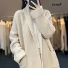 Women Sweters Yzjnh Autumnwinter luźne luz relaksowy leniwy styl stały kolor kurtki sweter kardigan długoterminowy płaszcz Kobiety 231129