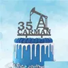 Cake Tools Personalized Petroleum Engineer Topper Custom Name Age Oil Rig Drilling Platform Worker Birthday Party Decoration Drop De Dhjwi