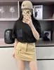 Designer Summer Women T Shirt Rätt Spring Luojia 23SS Classic Leather Label Fake Pocket Os Loose Sleeve T-shirt