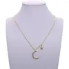 Chains 2023 Xmas Jewelry Drop Drip Micro Pave Sparing Bling Tear Cz Station Star Moon Charm Necklace Gold Colors 41 5cm