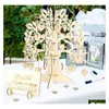 Kerstdecoraties Rustieke bruiloftsboekset Bezoek kenmerkende boom houten harten ornamenten diy familietafel decor drop leveren dho0d