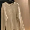 Kadın Sweaters 23 YENİ CE Krem Dondurma Zafer Çift Taraflı Jacquard Yuvarlak Yuvarlak Boyun Kazak Kadınlar İçin