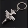 Keychains Creative Silver Color Airplane Aircraft Fighter Model Pendant Keyrings for Boys Car Key Ring Bag Charms Gift