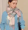 Scarves Winter Women Head Neck Warm Scarf Long Thick Pashmina Female Cashmere Imitation Shawl Fashion Muffler Handmade