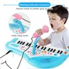 Tangentbord Piano 37 Tangent elektroniskt tangentbord för barn med mikrofon Musikinstrument Toys Education Toy Gift Barn Girl Boy 231128
