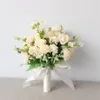 Mini buquê de rosas com fita flores artificiais, flor de casamento para noiva, festa em casa, enfeites de viagem 12490