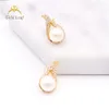 Popular Brands Moissanite Diamond Four-Leaf Clover Designer Fashion Gold Pearl Stud Earring Women