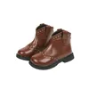 Laarzen kinderen trendy klinknagels zwart bruin kinderen korte laars ronde neus ritssluiting aan de zijkant antislip enkel jongens meisjes cowboy 231128