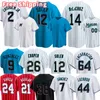 2 Jazzs Chisholm Jr Baseball Jerseys Marlins Nick Fortes Bryan de la Cruz Jorge Soler Miami Luis Arraez Sandy Alcantara Avisail Jon Berti