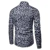 Men's Casual Shirts Trend Man Club Leopard Print Shirt High Quality Long Sleeve Shirt Social Man Casual Party Shirt Chemise Homme Shirt Dress 231128