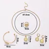 Ketting oorbellen set luizada 2023 Jun verkopen accessoires bruiloft sieraden voor vrouwen drie glijboren roestvrij staal met