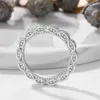 Gioielli di moda vintage stile barocco vero argento sterling 925 pavimenta zaffiro bianco pietre preziose con diamanti cz anello nuziale da donna 278Y