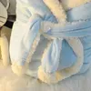 Girl s Dresses born Clothes Plush Swaddle Wrap Autumn Winter Thicken Warm Outdoor Coral Velvet Stuff 231128