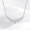Chokers Smyoue 1 7 5Cttw All Necklace for Women Smile Princesses Sparkling Diamond Pendant S925 Sterling Silver Plated PT950 231129