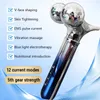 Ansiktsvårdsenheter Mikroström Face Roller Massager Vibration Eye Massage V Face Double Chin Remover Lifting Body Sculpting Beauty Devices 231128