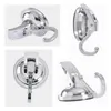 Hooks 2 Pieces Silver Wall-Mount Heavy-Duty Vacuum Suction Cup Punch-Free Hangers Bathroom Kitchen Bedroom Save Space