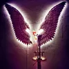 Itens de novidade grande decoração de parede de ferro antiga asas de anjo com LED Creative Retro Bar Cafe Acessórios para casa 230428