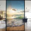 Window Stickers Privacy Windows Film Decorative Beautiful Beach Stained Glass No Glue Static Cling Frosted