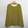 Erkek Tişörtleri Bumble Arılar T-Shirt Adam Sarı ve Siyah Stripes Kawaii Sonbahar Yenilik Tişört Tişört Uzun Kol Deseni Plus Boyut