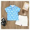 Clothing Sets Boys Kids Clothes Outfits Short Sleeves Cloud Printed Shirt Topsaddshorts 2 Pieces Set Designer Drop Delivery Baby, Kids Dhiqr