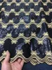 Fabric LIULANZHI Black Bazin Riche Getzner Riche Fabric Jacquard Brocade Fabric Africain Cotton Fabric with Beads 7yards/lot XB79