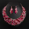 Bröllopsmycken Set Vintage Statement Crystal Necklace Earrings Set Retro Dubai Bridal Set's Party Luxury Big Colorful Jewelery Gift 231128